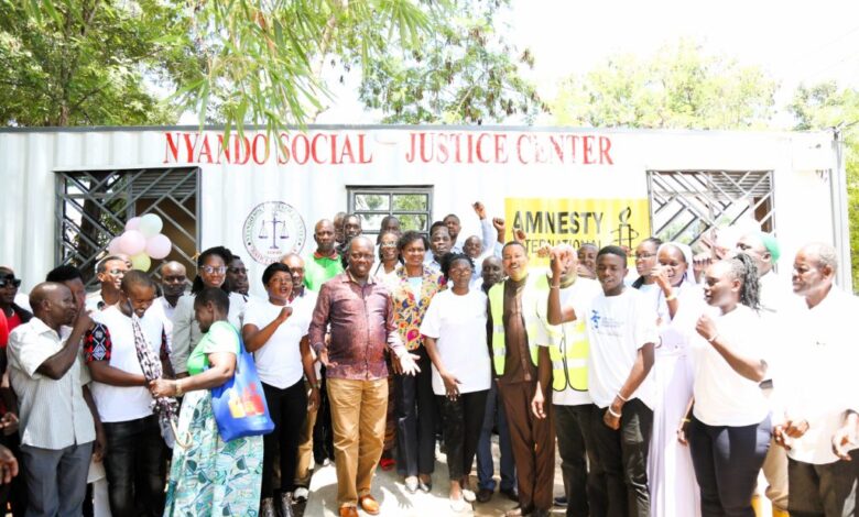 Amnesty International Kenya salutes the courage of Kisumu based human rights defenders during the re-opening of the Nyando Social Justice Centre Amnesty International Kenya salutes the courage of Kisumu based human rights defenders during the re-opening of the Nyando Social Justice Centre