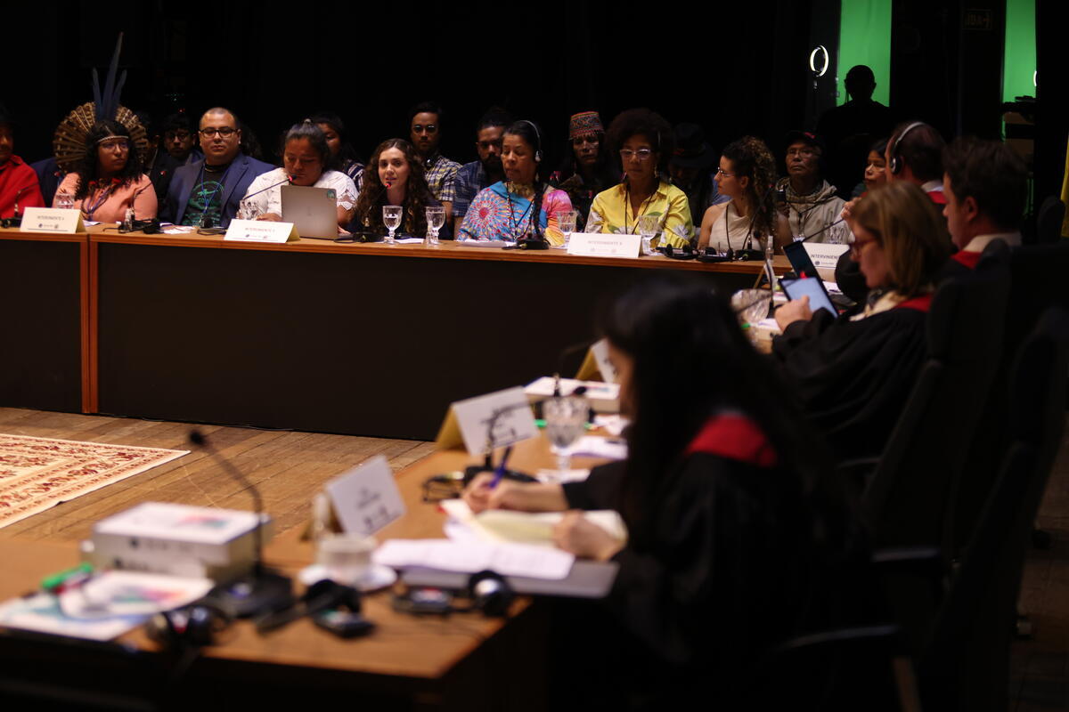 El Bosque Community Testimony before the Inter American Court of Human Rights in Manaus, Brazil. © Gustavo Graf / Greenpeace El Bosque Community Testimony before the Inter American Court of Human Rights in Manaus, Brazil. © Gustavo Graf / Greenpeace