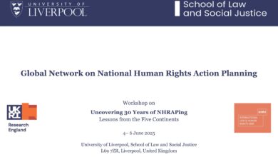 Global Network on National Human Rights Action Planning (NHRAP): workshop on “Uncovering 30 Years of NHRAPing – Lessons from the Five Continents”, University of Liverpool, 4-6 June 2025