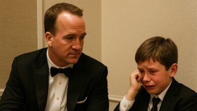 Peyton Manning left ritzy gala in tuxedo to comfort crying boy named Dylan?
