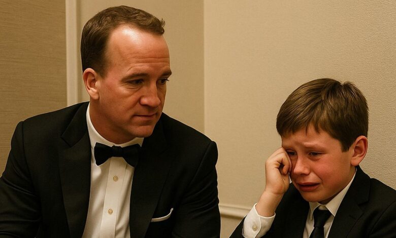Peyton Manning left ritzy gala in tuxedo to comfort crying boy named Dylan?